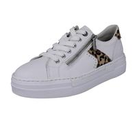 Mujer Rieker Informal Plataforma Cuero Suave Estampado Leopardo Zapatillas -