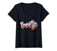 Mujer Ríete De La Vida Divertido Inspirador Alentador Vintage Grunge Camiseta Cuello V