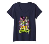 Mujer Riff Raff Letra Magenta Hello To Oblivion Super Heroes Camiseta Cuello V