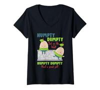 Mujer Rimas Infantiles para niños o Humpty Dumpty Camiseta Cuello V