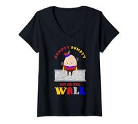 Mujer Rimas Infantiles para niños o Humpty Dumpty se sentaron en una Pared Camiseta Cuello V