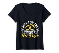 Mujer Ring Dude Ceremonia de Boda Ring Guy Camiseta Cuello V