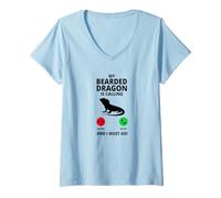 Mujer Ringing Telephone My Bearded Dragon Is Calling and I Must Go Camiseta Cuello V