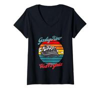 Mujer Río Gauley West Virginia Rafting en Aguas Blancas Piragüismo Camiseta Cuello V