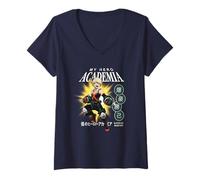 Mujer Ripple Junction x My Hero Academia Katsuki Bakugo Animado Camiseta Cuello V