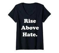 Mujer Rise Above Hate Empowerment Inspiration Camiseta Cuello V