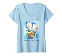 Mujer Rise In Truth EST 2020 (Gráfico de Flores) Camiseta Cuello V