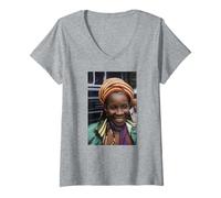 Mujer Rita Marley I Threes Bob Marley y los Wailers Michael Grecco Camiseta Cuello V