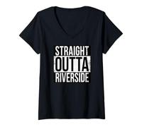 Mujer Riverside DE Fuera Recta Camiseta Cuello V