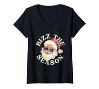 Mujer Rizz The Season Cool Santa Camiseta Cuello V