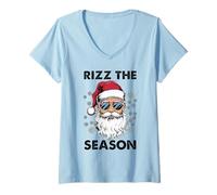 Mujer Rizz The Season Funny Christmas Santa Hombres Adolescentes Niños Camiseta Cuello V
