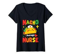Mujer RN Mexican Funny Cinco de Mayo Nacho Average Nurse Camiseta Cuello V
