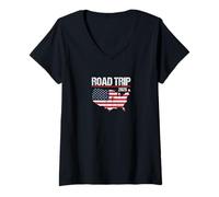 Mujer Road Trip USA 2026 Outfit | Camiseta Cuello V