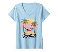 Mujer Roatan Red Fox, Roatan Honduras Fox, Roatan Camiseta Cuello V
