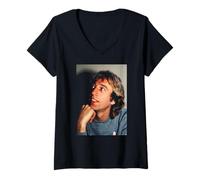 Mujer Robin Gibb Bee Gees Staying Alive Cantante de Virginia Turbett Camiseta Cuello V