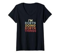 Mujer Robyn Name Robyn Personalized Name First Given Camiseta Cuello V