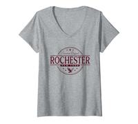 Mujer Rochester Nueva York - Etiqueta Rochester NY Camiseta Cuello V