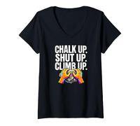 Mujer Rock Climbing Bouldering Chalk Up Climb Hands Camiseta Cuello V