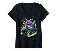 Mujer Rock on Happy Cobra - Monster Snake Camiseta Cuello V