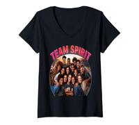 Mujer Rock & Roll tu Estilo de Vida Saludable con Team Spirit All In Camiseta Cuello V