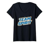 Mujer Rock & Roll Your Healthy Life Style Team Spirit Azul Oro Camiseta Cuello V