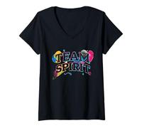 Mujer Rock & Roll Your Healthy Life Style Team Spirit Splash Camiseta Cuello V