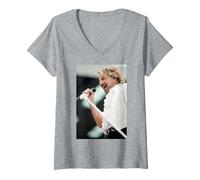 Mujer Rock Star Rod Stewart De Caras En Villa Park 1995 Camiseta Cuello V