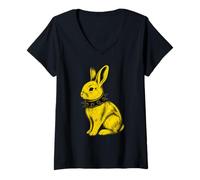 Mujer Rocker Baby Rabbit Punk Metal Rock and Roll Music Bunny Boys Camiseta Cuello V