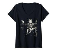 Mujer Rockpile Dave Edmunds Te Escucho Golpear por Dick Barnatt Camiseta Cuello V
