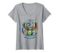 Mujer Rockstar I Rock The Spectrum Autismo Papá Amor Inclusión Esperanza Camiseta Cuello V