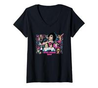Mujer Rocky Horror Show Brad Janet Dr Frank-N-Furter Reparto de Dibujos Animados Camiseta Cuello V
