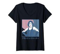 Mujer Rocky Horror Show Frank N Furter Texto japonés Camiseta Cuello V