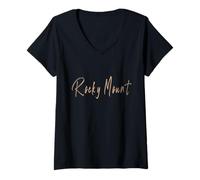 Mujer Rocky Mount North Carolina Diseño Elegante Vintage Camiseta Cuello V