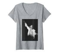 Mujer Rod Stewart, cantante de The Faces, en vivo en Birmingham Odeon Camiseta Cuello V