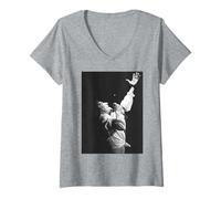 Mujer Rod Stewart de Gira Caras de la Arena Nacional del Bosque de Bruselas Camiseta Cuello V