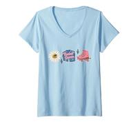 Mujer Rodeo Queen Western Cowgirl Country Style Patines de Ruedas Camiseta Cuello V