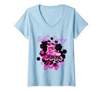Mujer Roller Derby - Patinador Retro para niñas Camiseta Cuello V