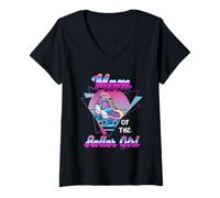 Mujer Roller Girl Mom Roller Skating Cumpleaños Familia a Juego Camiseta Cuello V