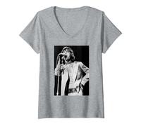 Mujer Rolling Stones Mick Jagger 1971 Era de Sticky Fingers Camiseta Cuello V