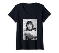 Mujer Rolling Stones Mick Jagger 1971 Era de Sticky Fingers Camiseta Cuello V