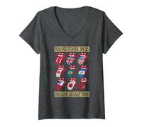 Mujer Rolling Stones Voodoo Lounge Carbón vegetal Camiseta Cuello V