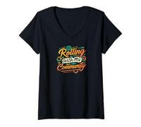 Mujer Rolling with My Community Group Unity Design Camiseta Cuello V