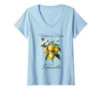 Mujer Roma Italia Bebida Limón Italiano Limón Cítricos Mujeres Mamás Camiseta Cuello V
