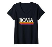 Mujer Roma Italia Retro Gráfico - Roma Lazio Italia Camiseta Cuello V