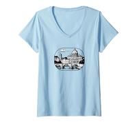 Mujer Roma, la Ciudad eterna. Silueta Decorativa. Camiseta Cuello V