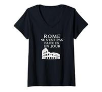 Mujer Roma Ne S'est Pas Faite En Un Jour Cita Minimalista Camiseta Cuello V