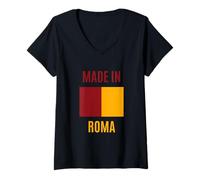 Mujer Roma Orgoglio Locale Italia Città Travel Souvenir Camiseta Cuello V