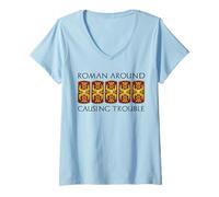 Mujer Romano Alrededor de legiones Romanas Divertidas Camiseta Cuello V