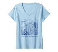 Mujer Romeo Juliet Shakespeare Hamlet Book Lover Bookworm Cute Camiseta Cuello V