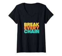 Mujer Rompe Todas Las Cadenas Camiseta Cuello V